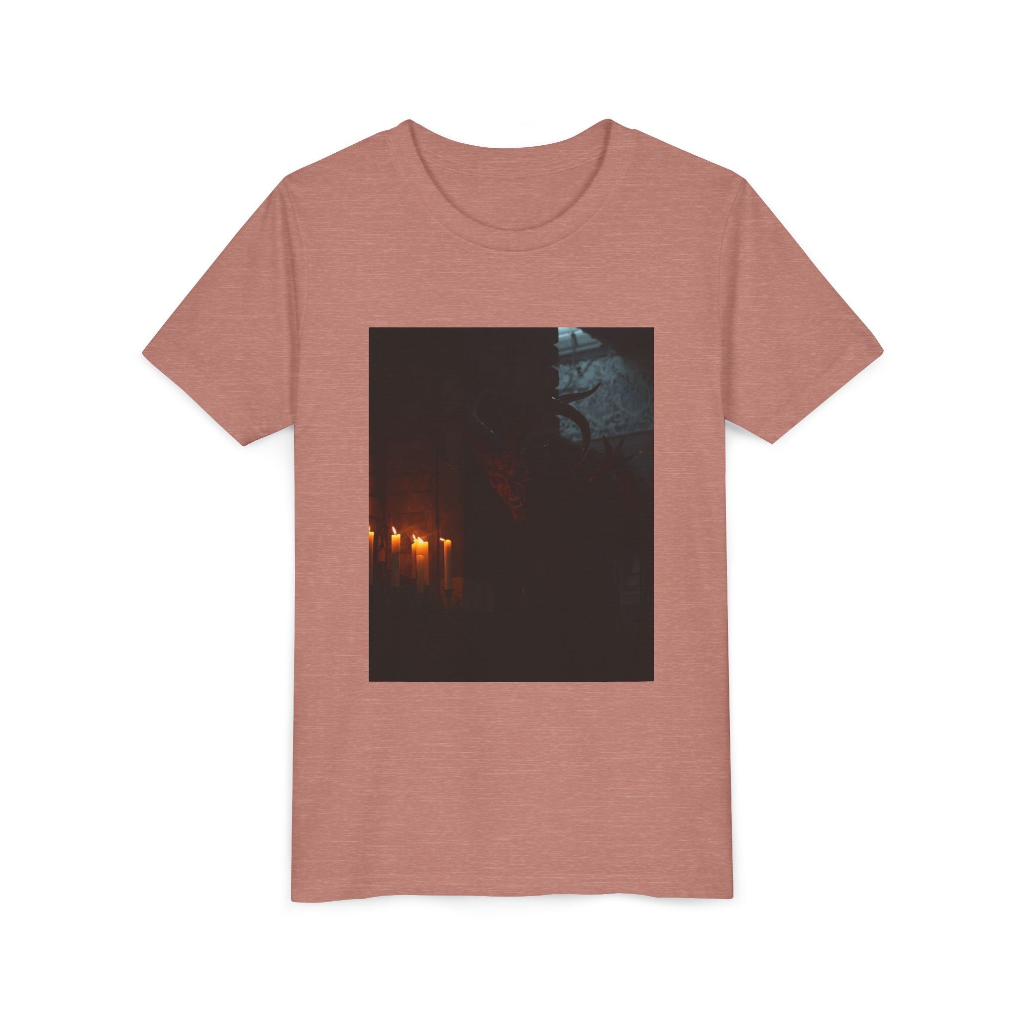 Spooky Halloween Pumpkin Shadow Youth Short Sleeve Tee