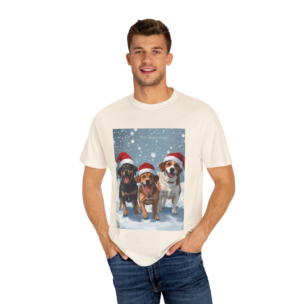 Cute Festive Christmas Dog Lover T-Shirt, Cute Holiday Shirt, Unisex Christmas Apparel, Gift for Pet Owners, Winter Celebration Tee