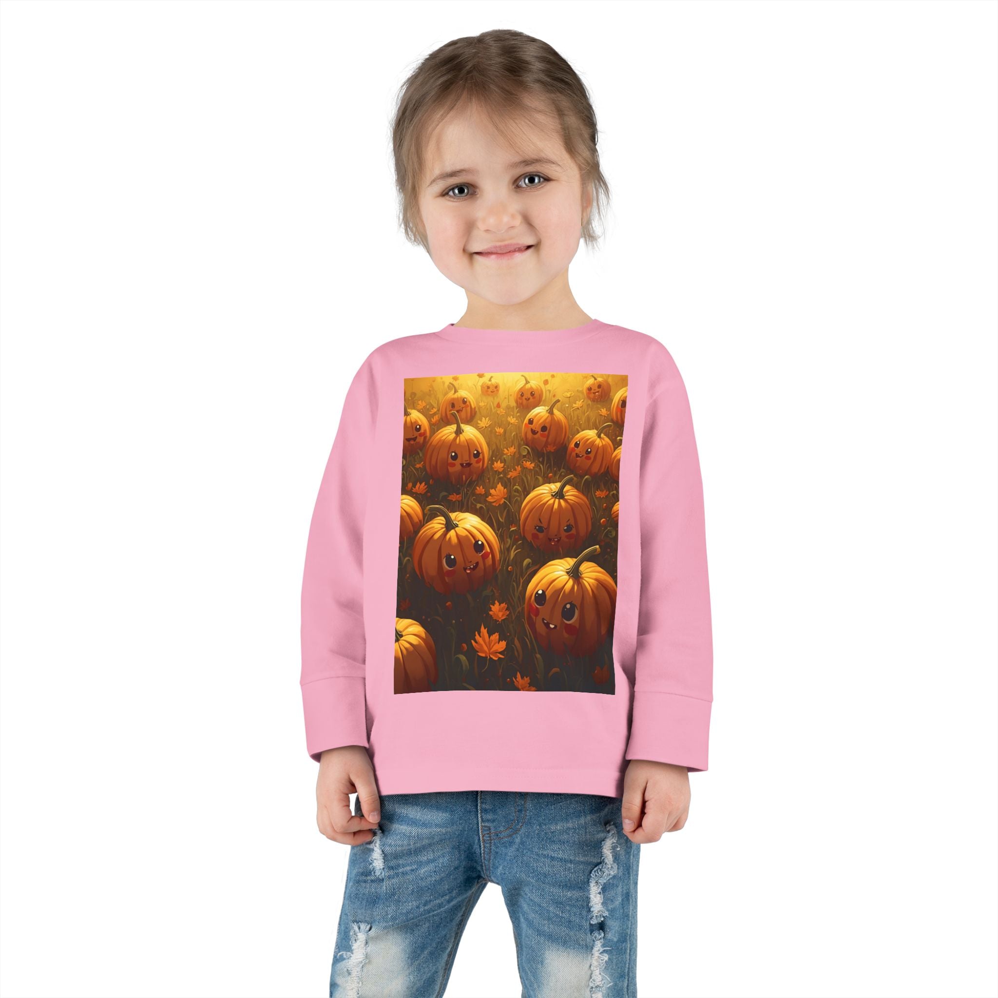 Halloween Pumpkin Toddler Long Sleeve Tee, Cute Fall Shirt, Kids Halloween Costume, Pumpkin Patch, Toddler Gift, Holiday Apparel