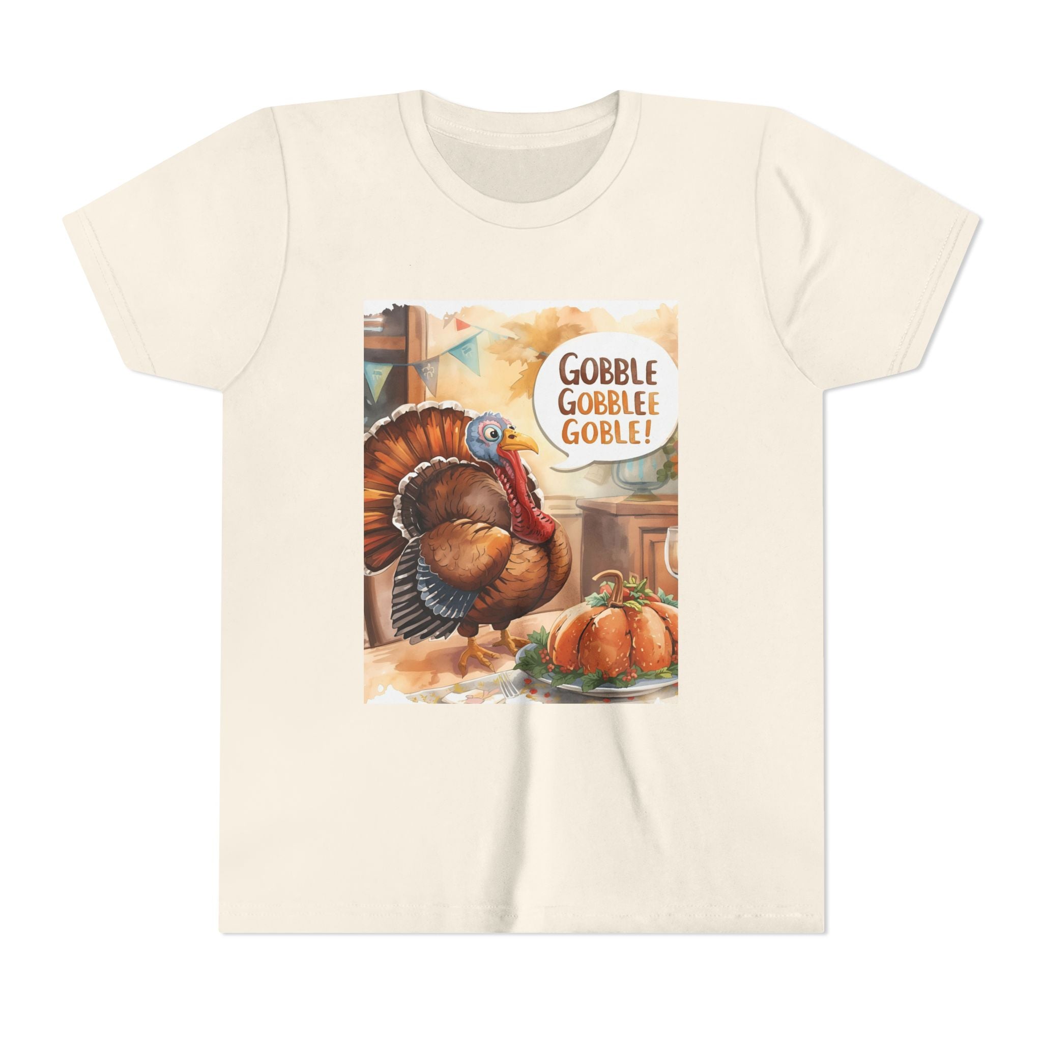 Thanksgiving Turkey Youth Tee, Gobble Gobble Shirt, Kids Thanksgiving Apparel, Fall Celebration Tee, Funny Turkey Shirt