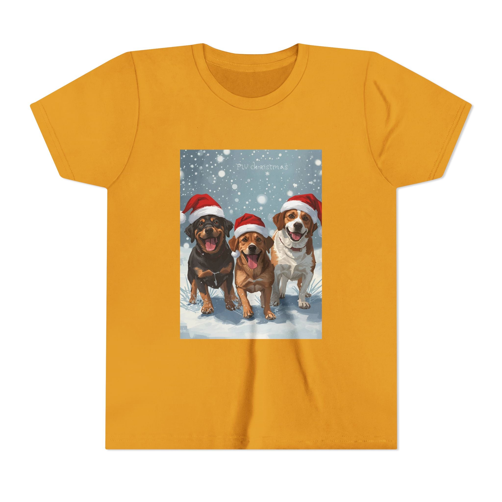 Cute Christmas Dogs Youth Short Sleeve Tee