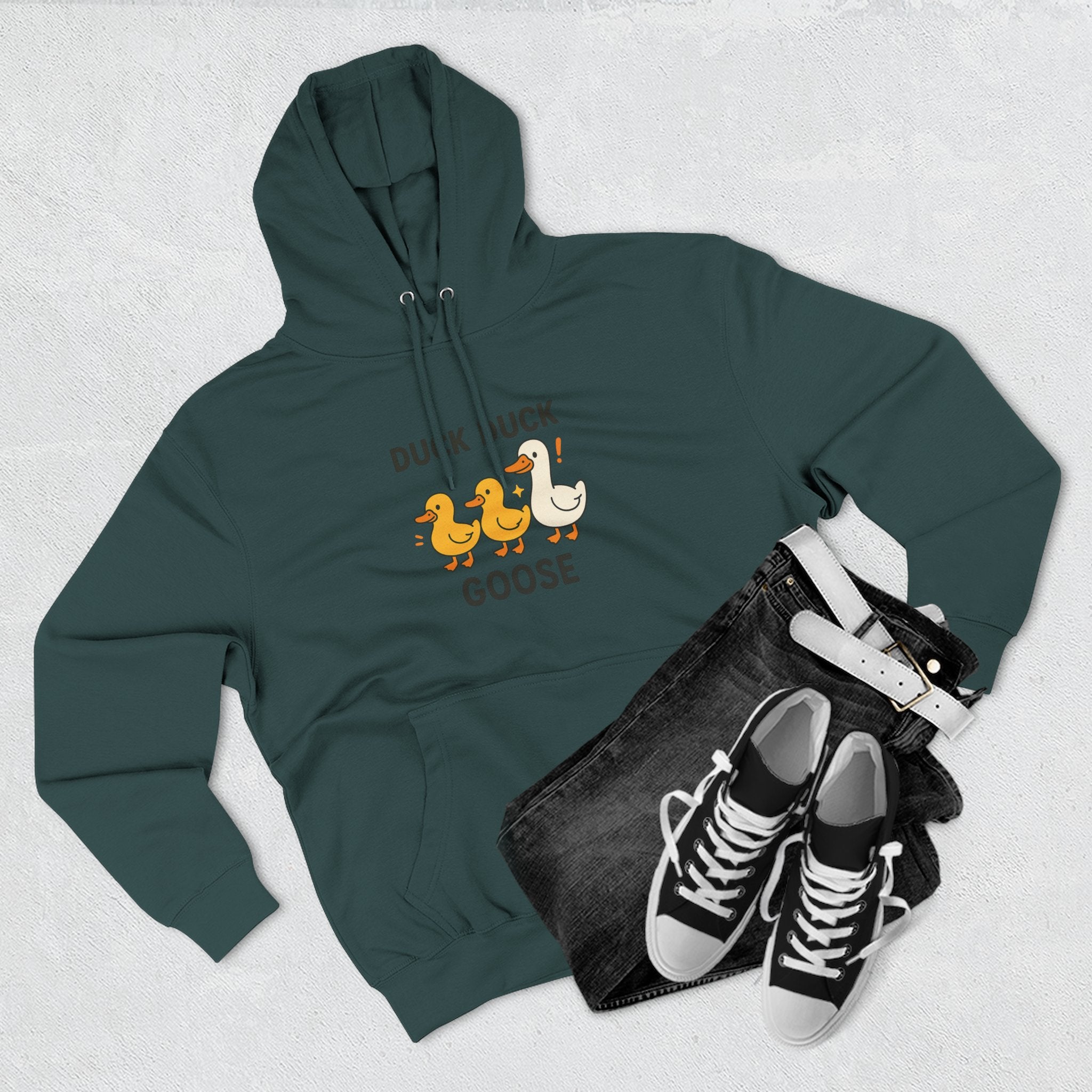 Cute Duck Duck Goose Hoodie, Funny Fleece Sweatshirt, Gift for Kids and Adults, Perfect for Fall and Casual Wear