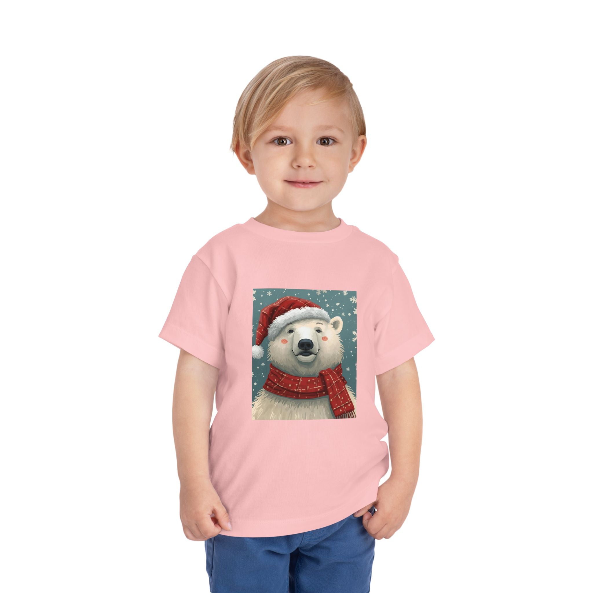 Adorable Holiday Polar Bear Toddler Tee, Christmas Gift, Cute Winter Shirt, Kids Fashion, Seasonal Apparel