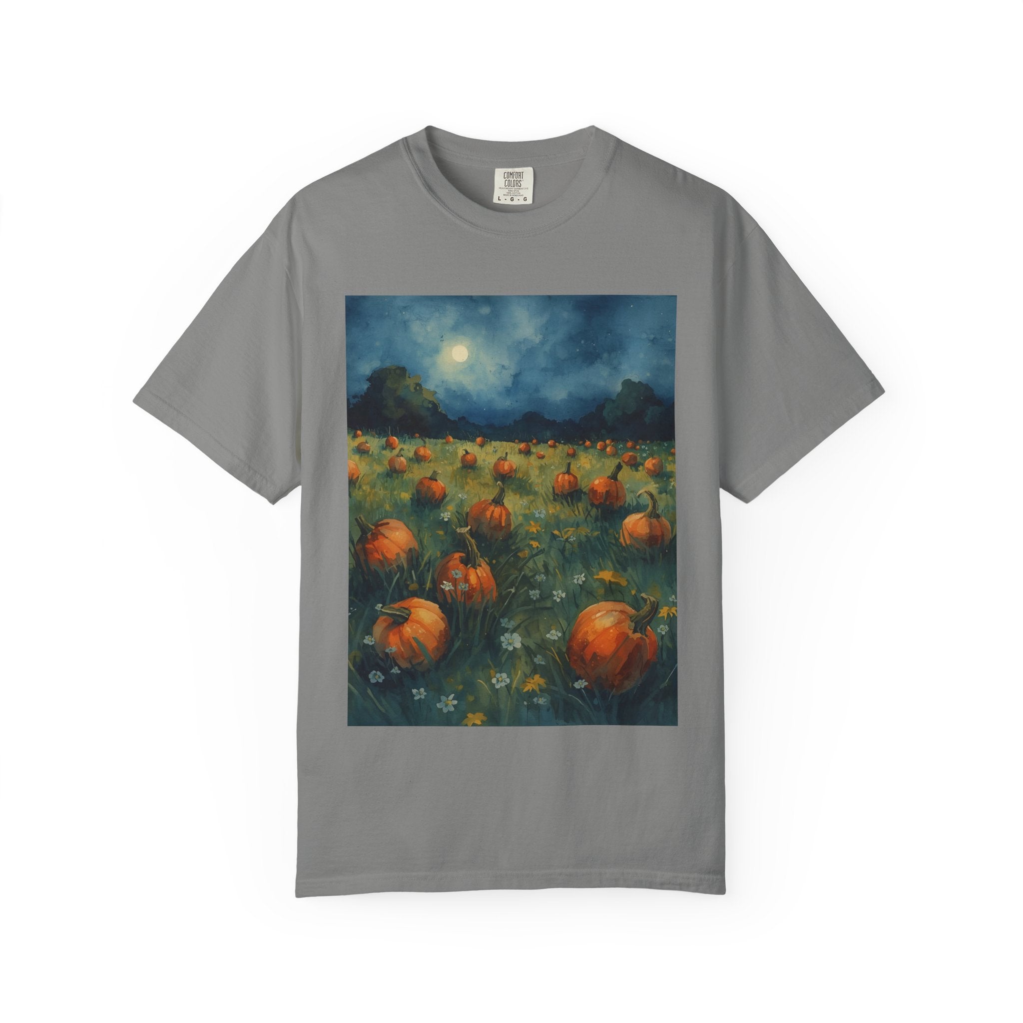 Autumn Pumpkin Field T-shirt | Unisex Fall Tee, Cozy Graphic Shirt, Halloween Gift, Harvest Fashion, Seasonal Wear, Pumpkin Lovers