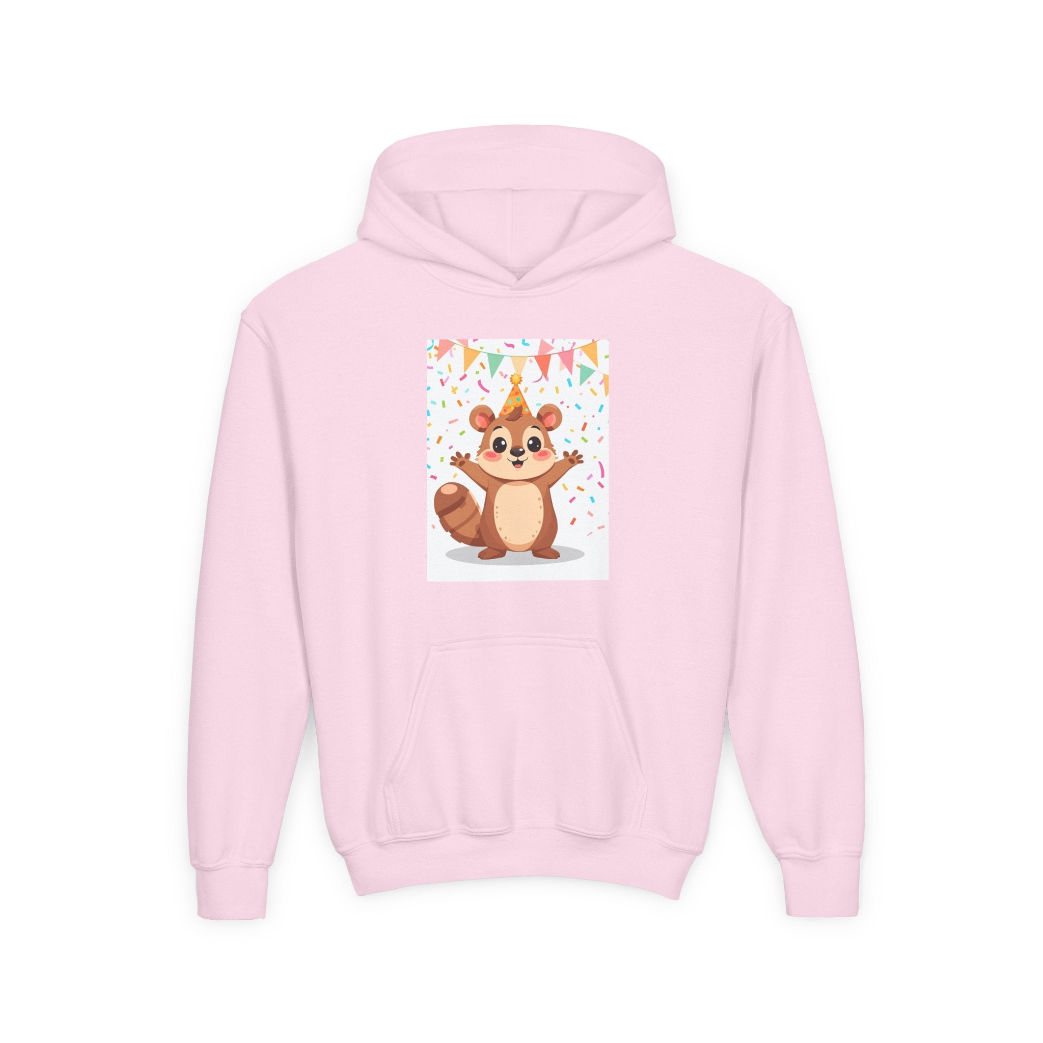Party Animal With Squirl Youth Heavy Blend Hooded Sweatshirt