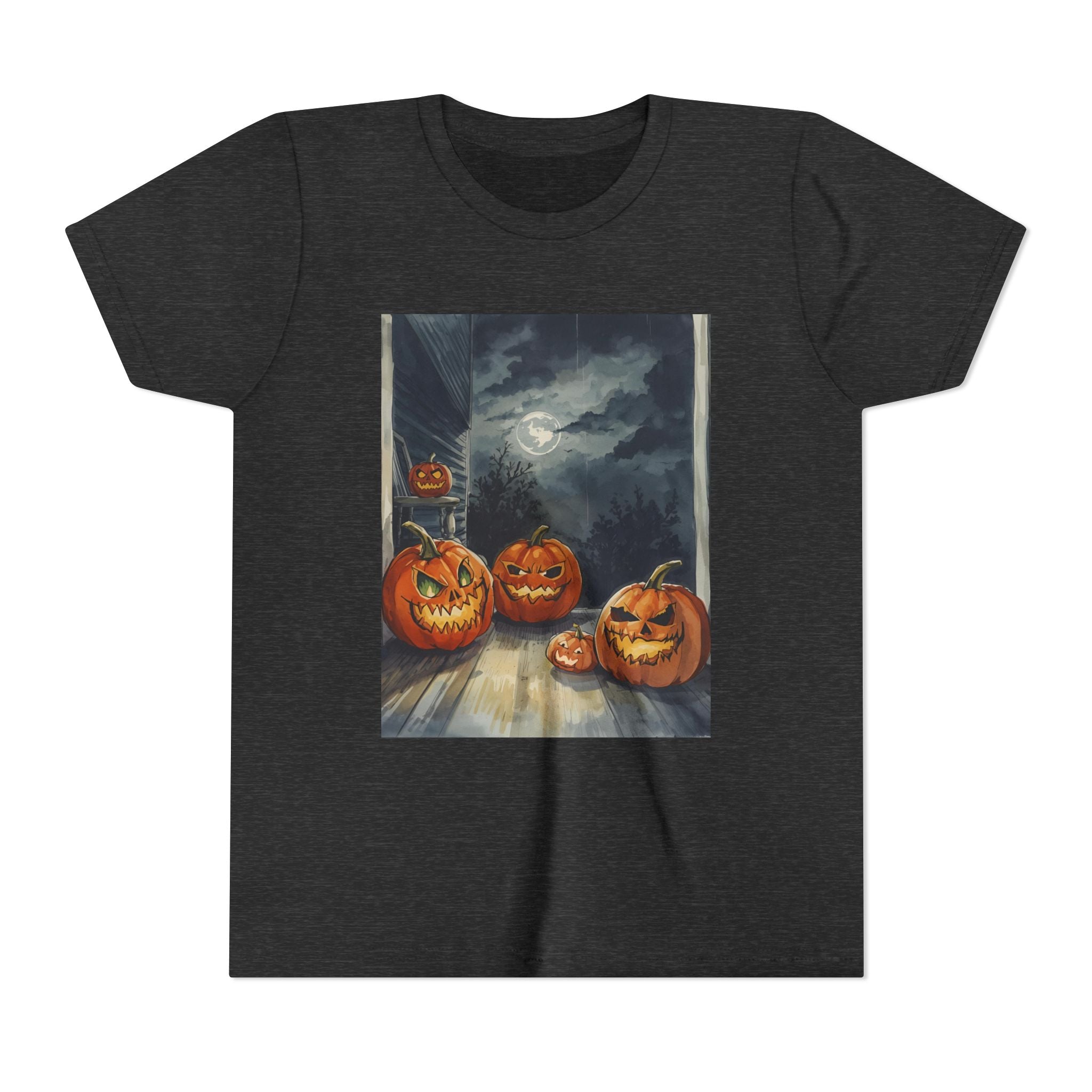 Halloween Pumpkin Scary Youth Short Sleeve Tee
