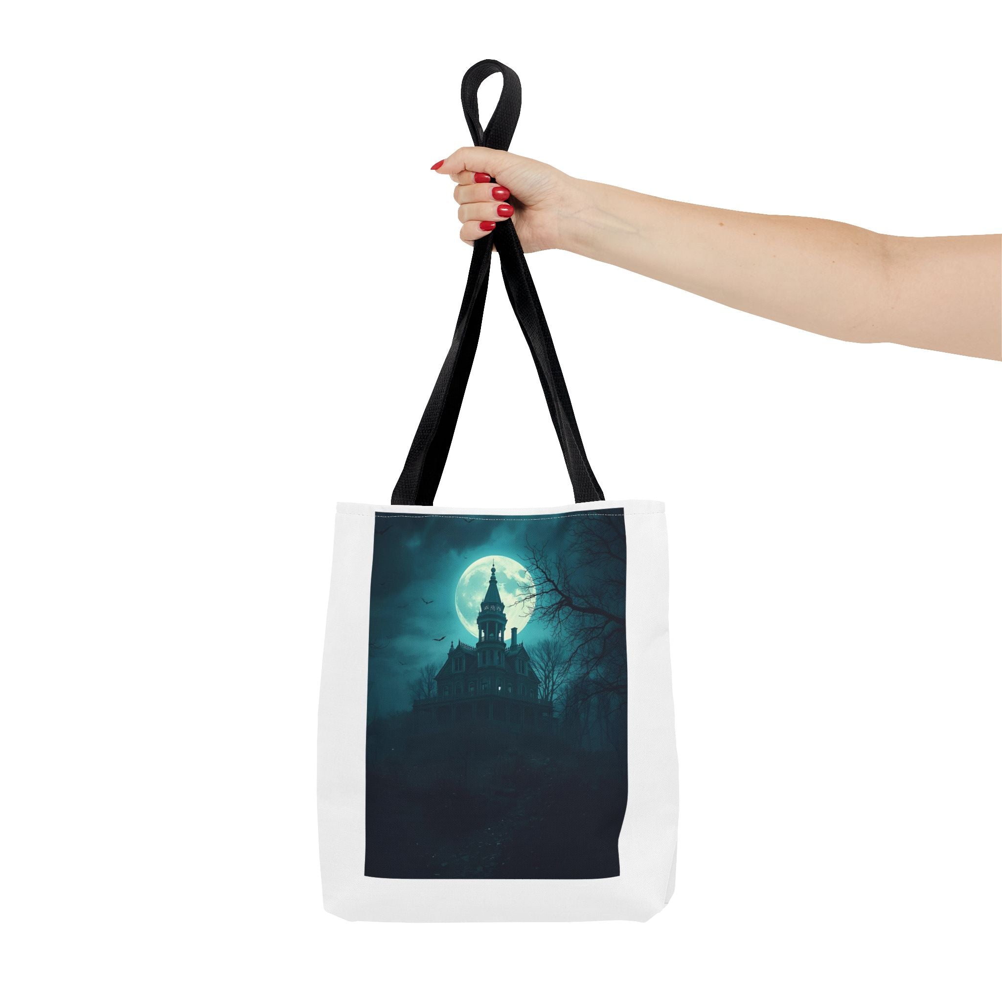 Haunting Moonlight Tote Bag, Gothic Halloween Bag, Spooky Night Carryall, Festival Tote, Eerie Gift for Horror Lovers
