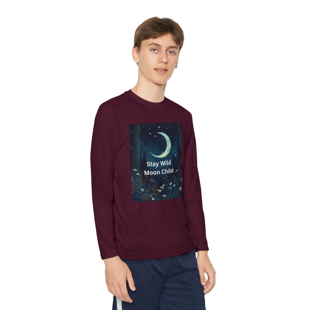 Stay Wild Moon Child Youth Long Sleeve Competitor Tee