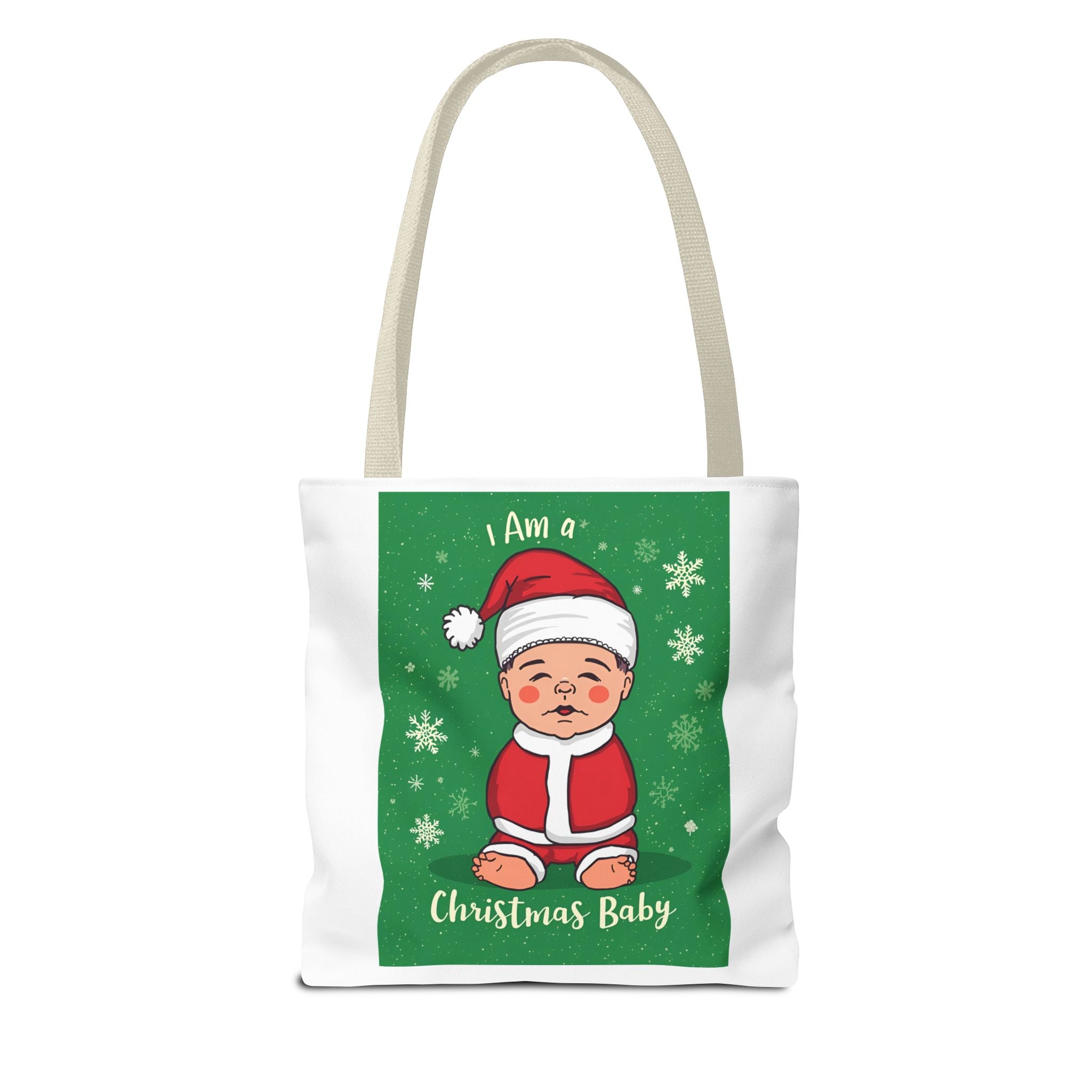Christmas Baby Tote Bag, Holiday Gift Bag, Santa Baby Shopper, Festive Reusable Tote, Cute Christmas Tote for Kids
