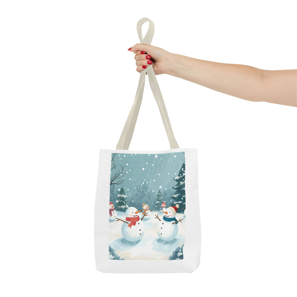 Christmas Winter Wonderland Tote Bag, Snowman Design, Holiday Shopping Bag, Christmas Gift, Reusable Eco Bag, Festive Accessory
