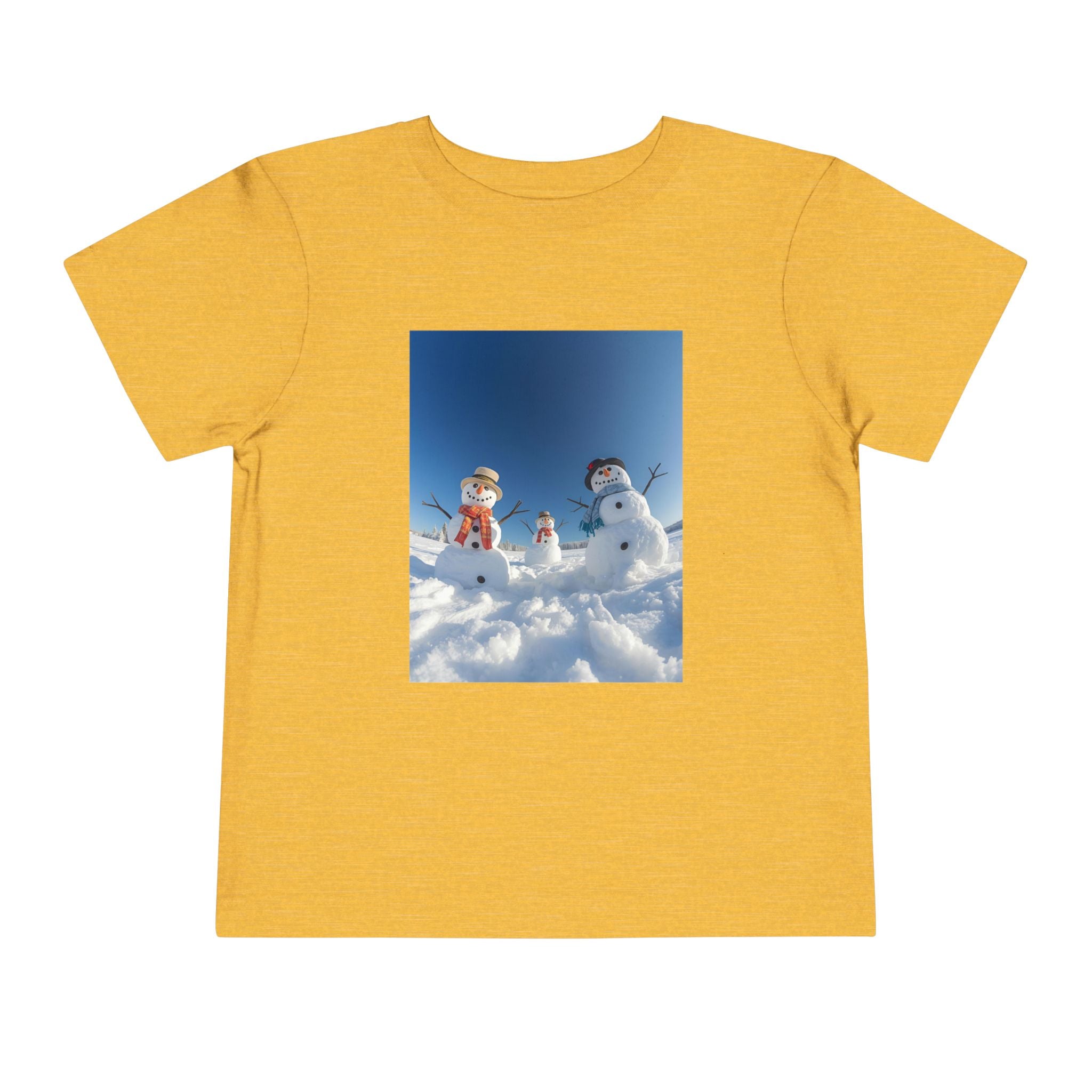 Festive Christmas Snowman Family Toddler Short Sleeve Tee