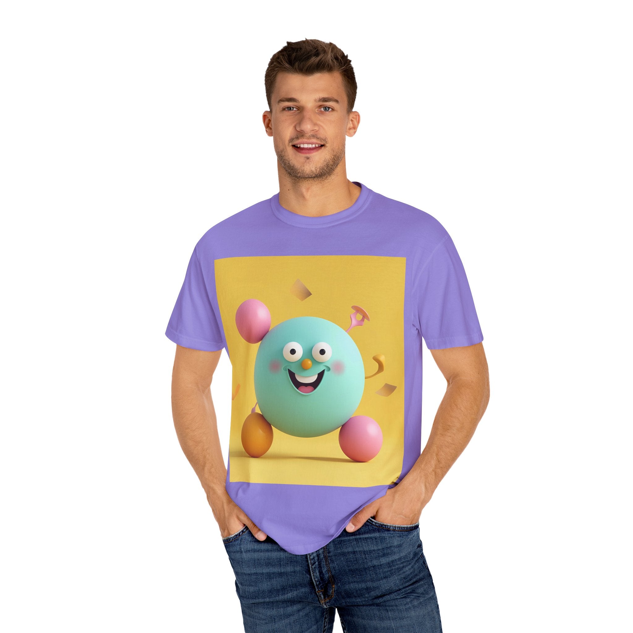 Playful Colorful Cartoon T-Shirt, Fun Graphic Tee, Summer Casual Wear, Gift for Kids and Adults, Birthday Party Outfit, Unique Design