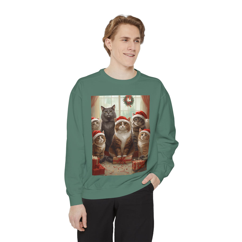 Cozy Holiday Cat Sweatshirt, Festive Sweatshirt for Cat Lovers, Christmas Gift for Pet Owners, Cute Cat Apparel, Winter Wardrobe Essential
