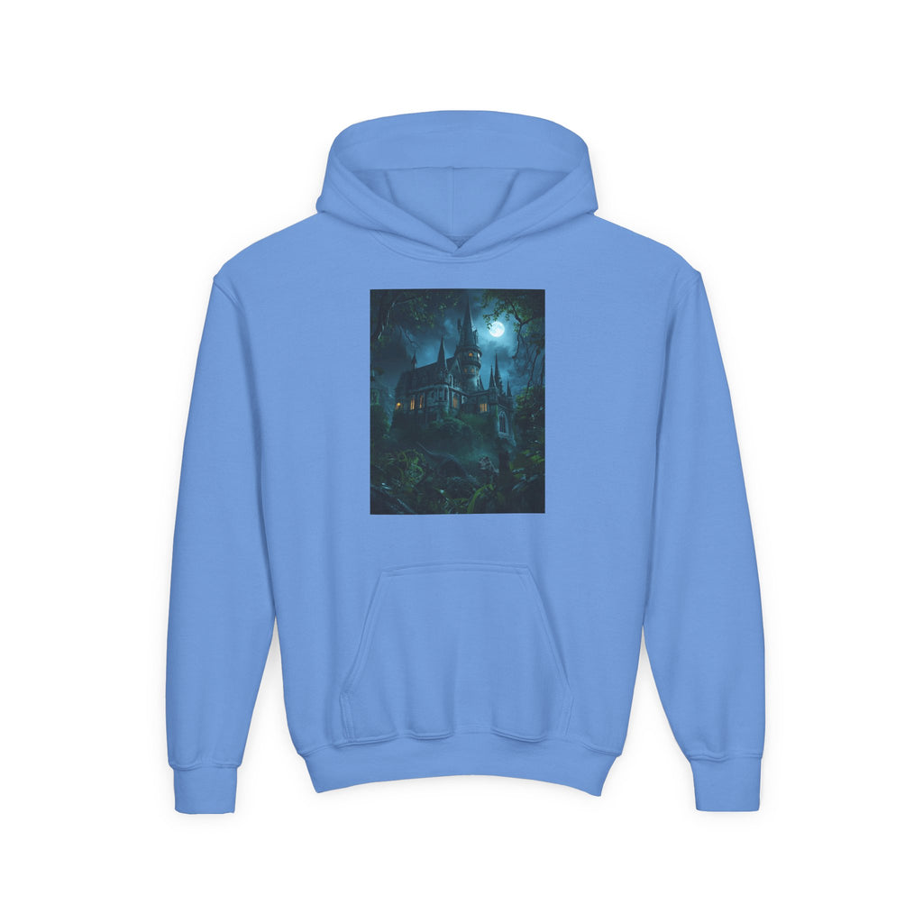 Mystical Night Scene Youth Hoodie | Perfect for Halloween, Cozy Days, Gifts for Kids, Adventure Apparel
