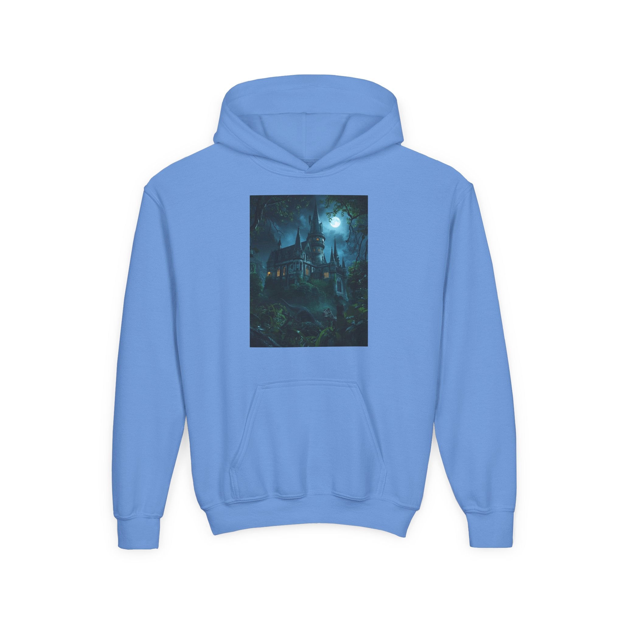 Mystical Night Scene Youth Hoodie | Perfect for Halloween, Cozy Days, Gifts for Kids, Adventure Apparel