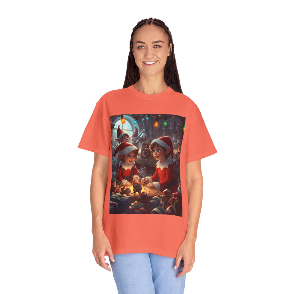 Festive Christmas Elf T-Shirt, Holiday Gift, Unisex Tee, Seasonal Wear, Family Celebration, Santa Theme