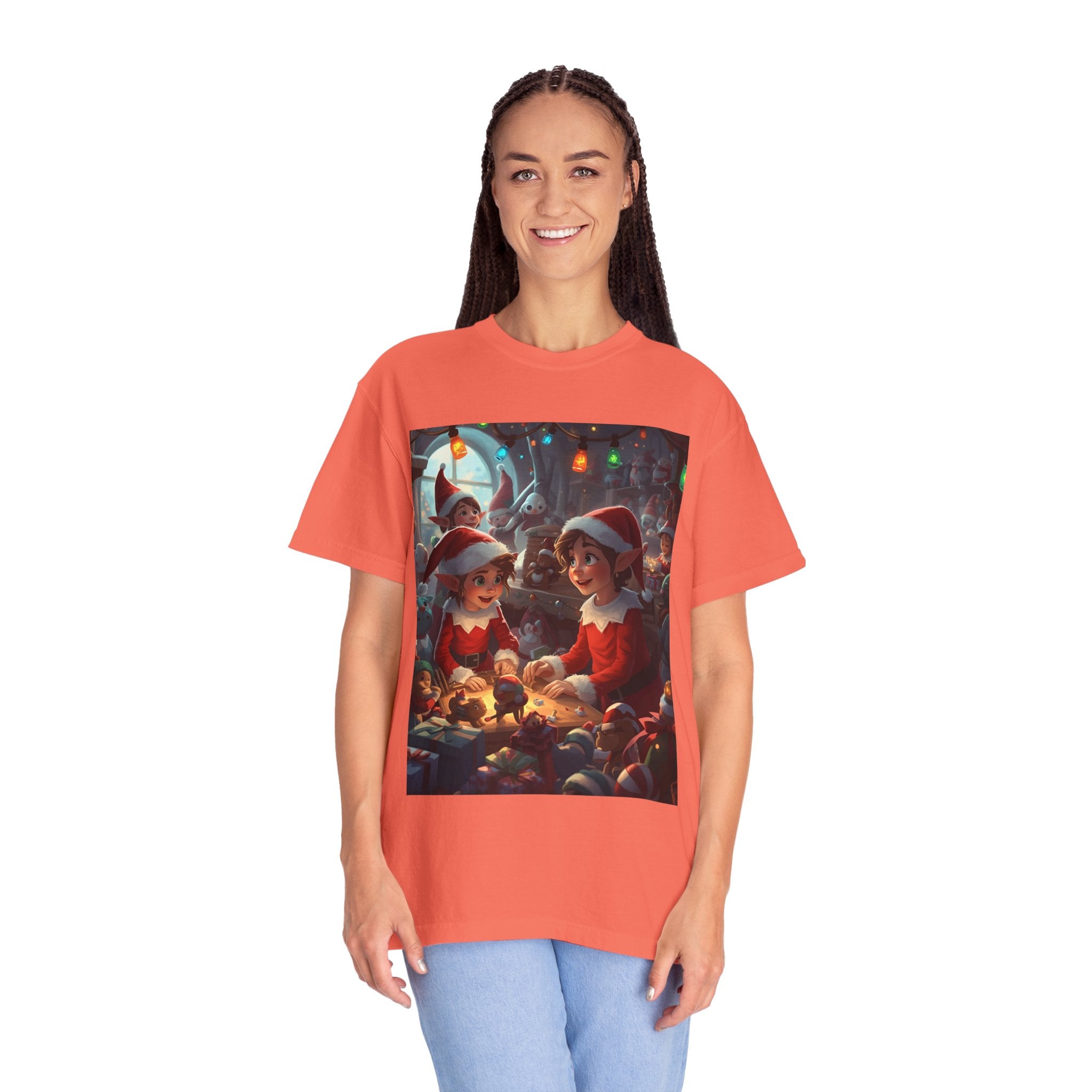 Festive Christmas Elf T-Shirt, Holiday Gift, Unisex Tee, Seasonal Wear, Family Celebration, Santa Theme