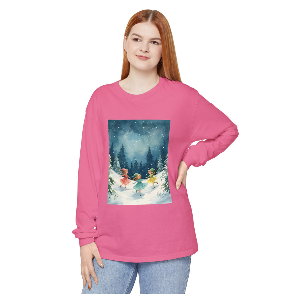 Winter Wonderland Long Sleeve T-Shirt, Cozy Graphic Tee, Perfect for Holidays, Gift for Her, Winter Apparel, Seasonal Fashion