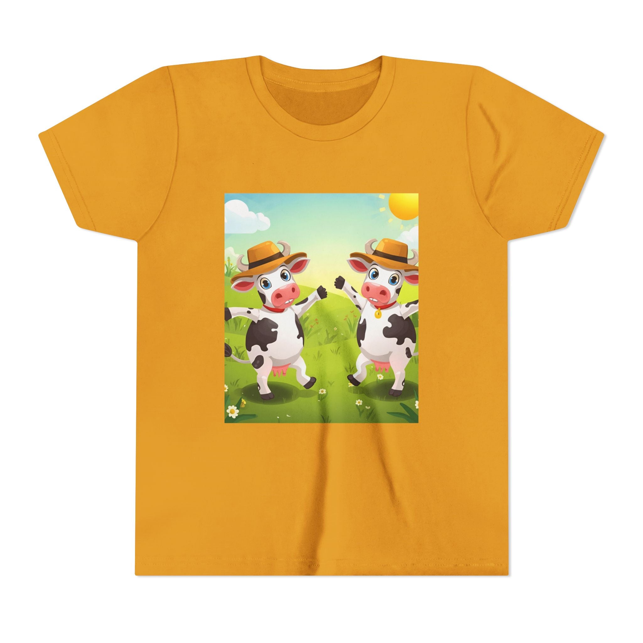 Cute Cow Fun Farm Youth Short Sleeve Tee