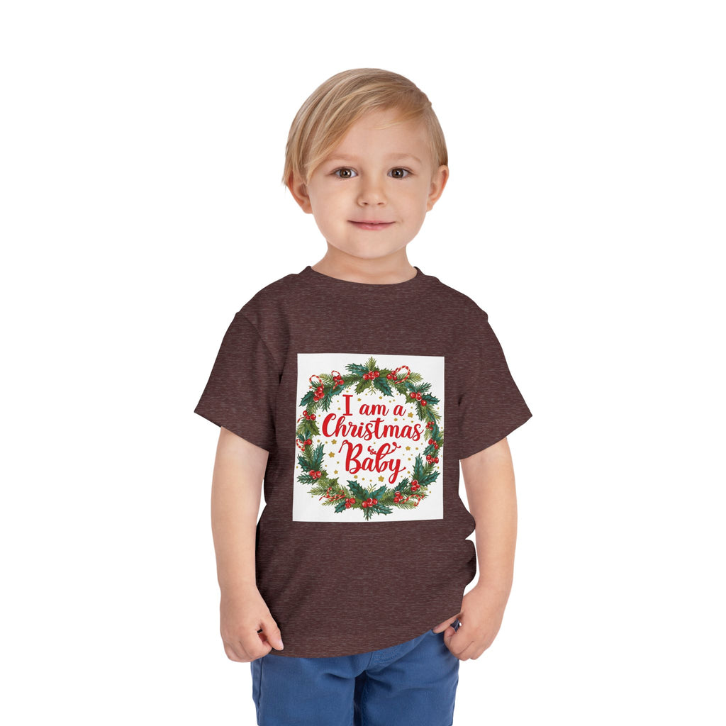 I Am A Christmas Baby Toddler Short Sleeve Tee