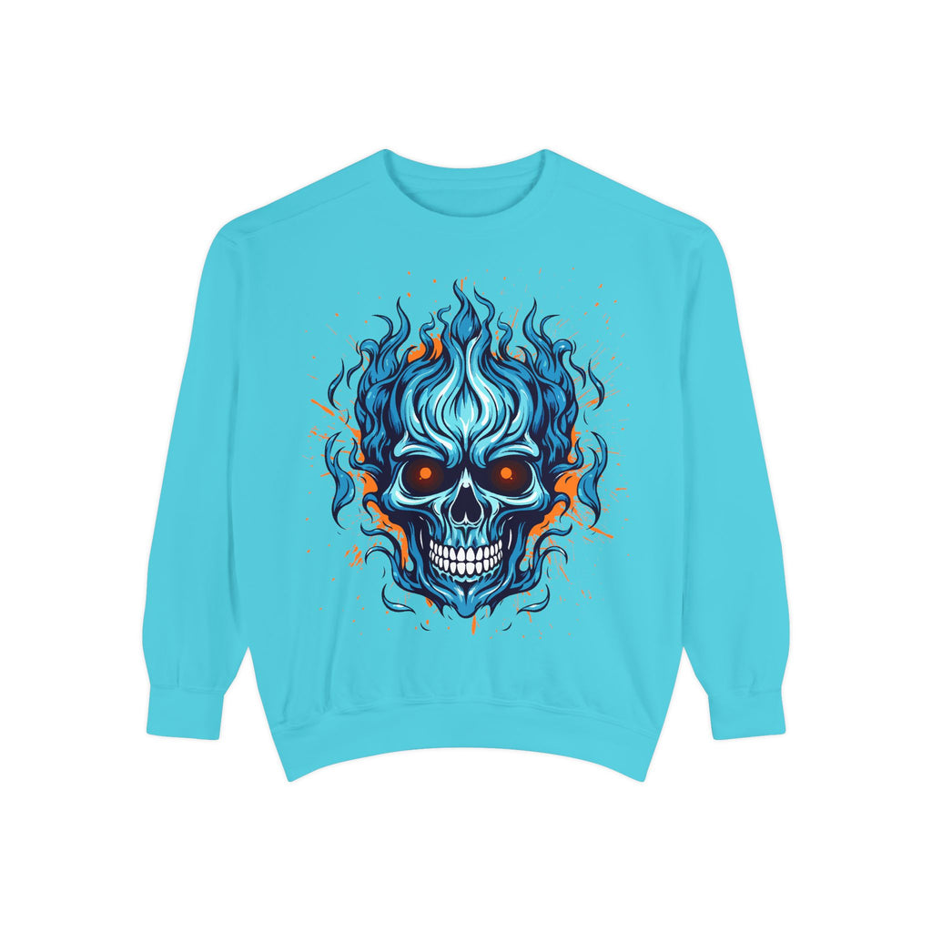 Blue Skull Unisex Garment-Dyed Sweatshirt