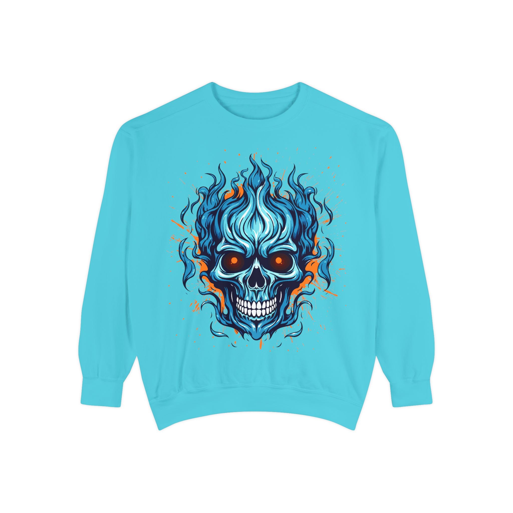 Blue Skull Unisex Garment-Dyed Sweatshirt