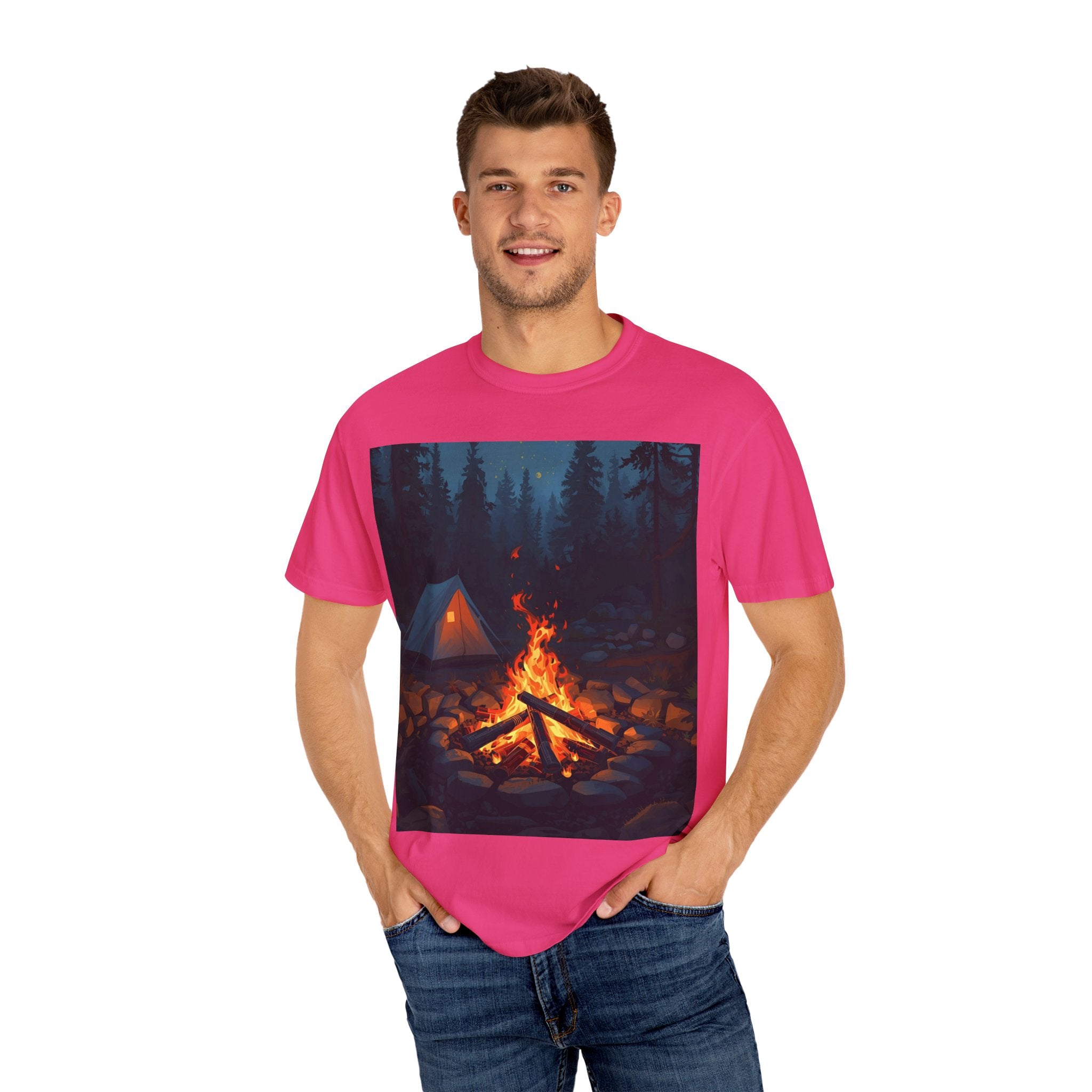 Campfire Adventure T-Shirt - Unisex Outdoors Shirt, Camping Apparel, Nature Lover Gift, Travel Tee, Boho Style Wear