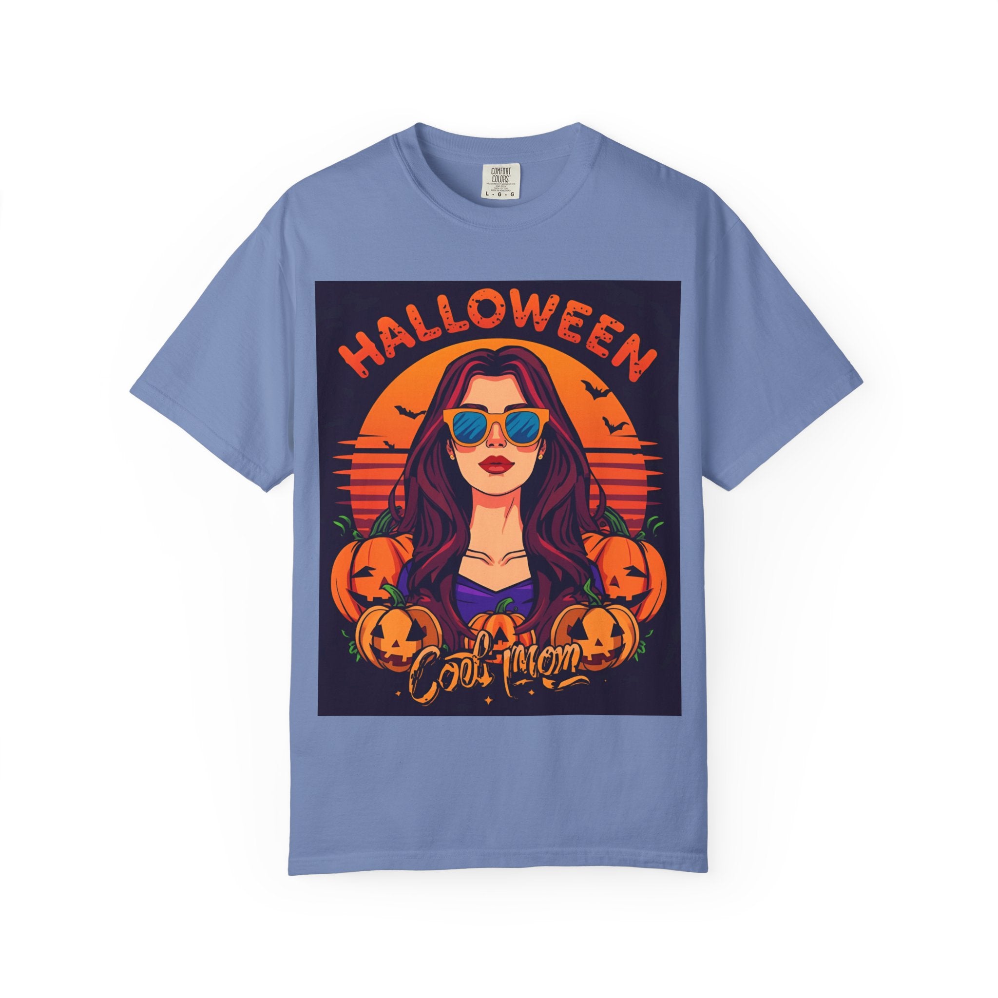 Halloween Cool Mom T-Shirt, Unisex Garment-Dyed Tee, Spooky Season Apparel, Fall Fashion, Halloween Costume Shirt