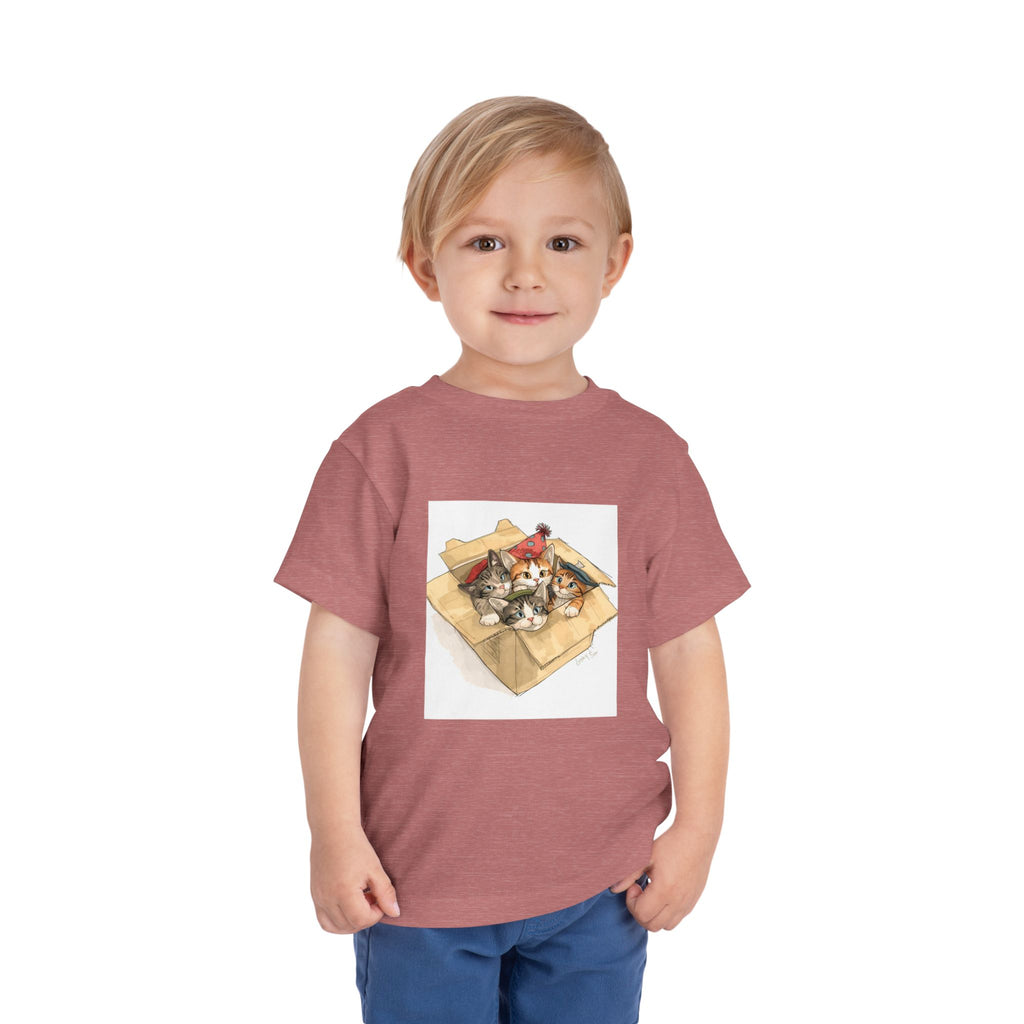 Cute Kittens In Box Toddler Short Sleeve Tee