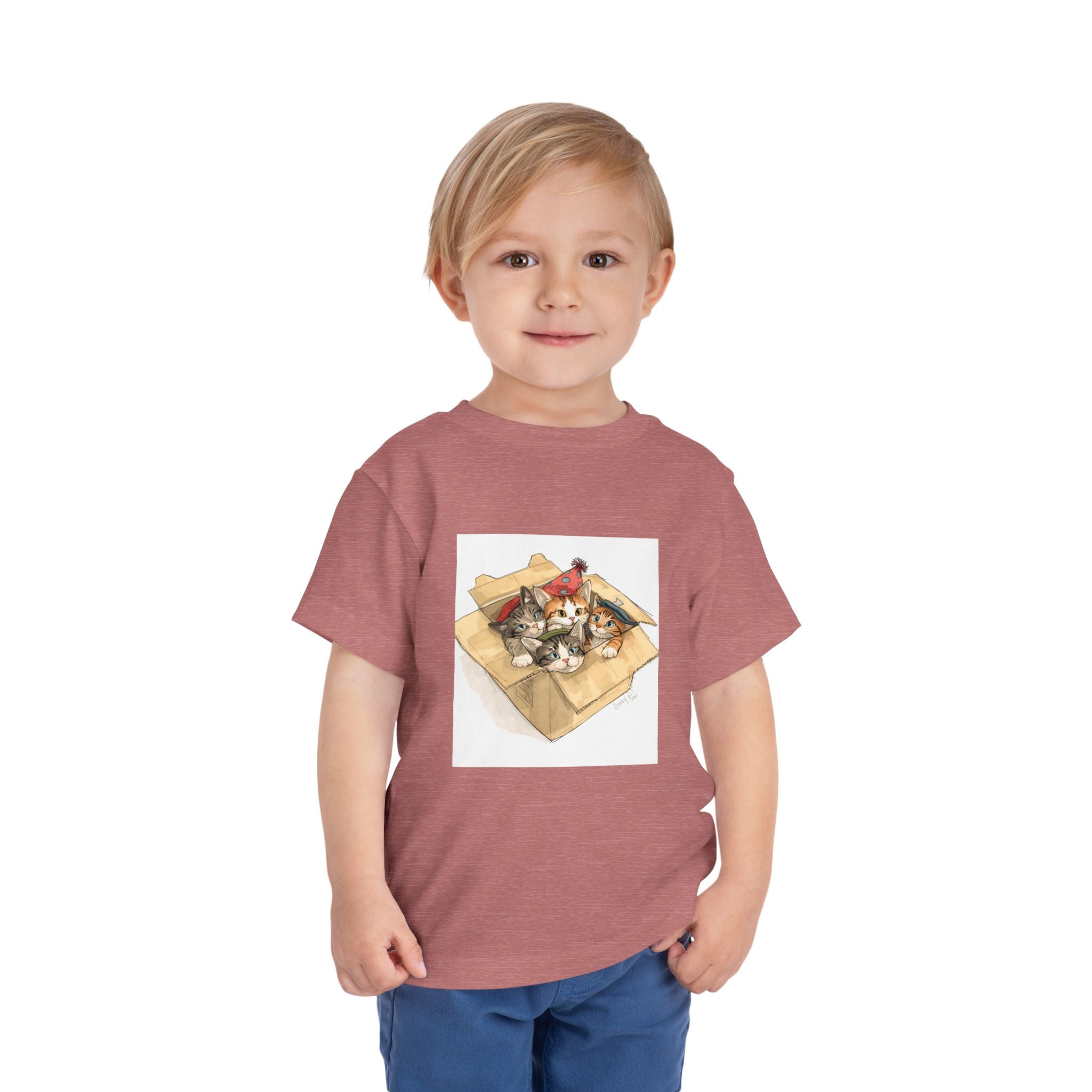 Cute Kittens In Box Toddler Short Sleeve Tee