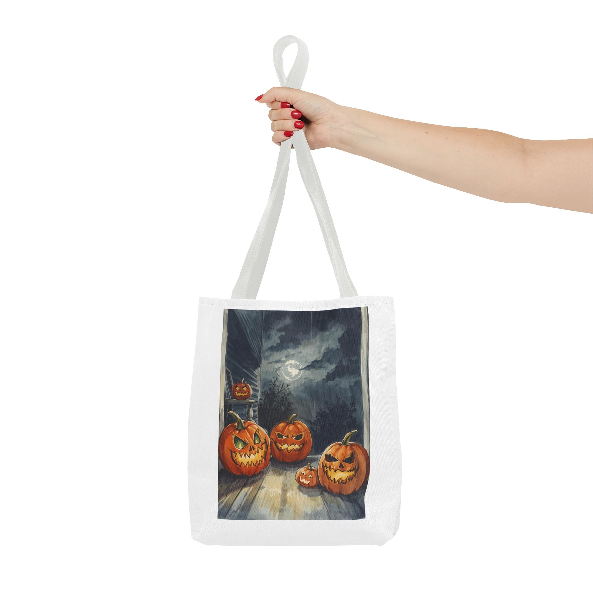 Halloween Pumpkin Tote Bag, Spooky Fall Accessories, Trick or Treat Bag, Autumn Vibes, Eco-Friendly Shopping