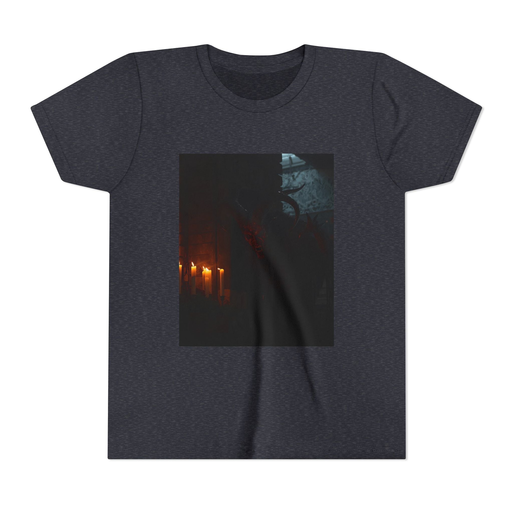 Spooky Halloween Pumpkin Shadow Youth Short Sleeve Tee