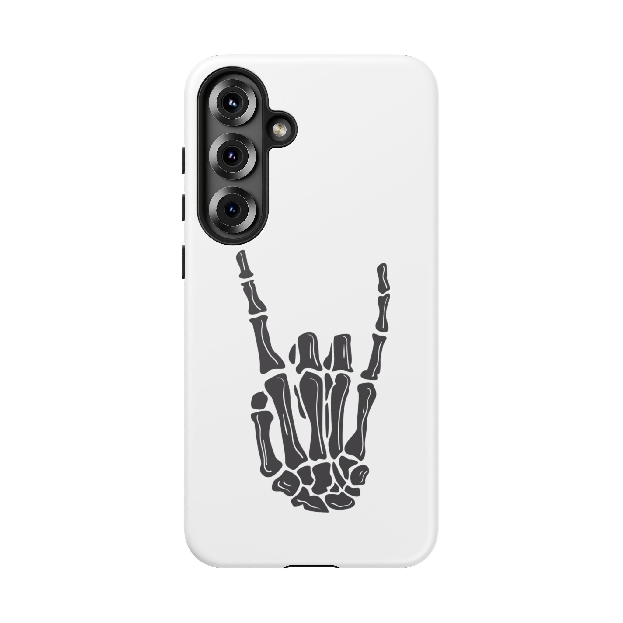 Rock On Skeleton Phone Case, Edgy Phone Cover, Tough Cases for Music Lovers, Halloween Accessories, Gifts for Him