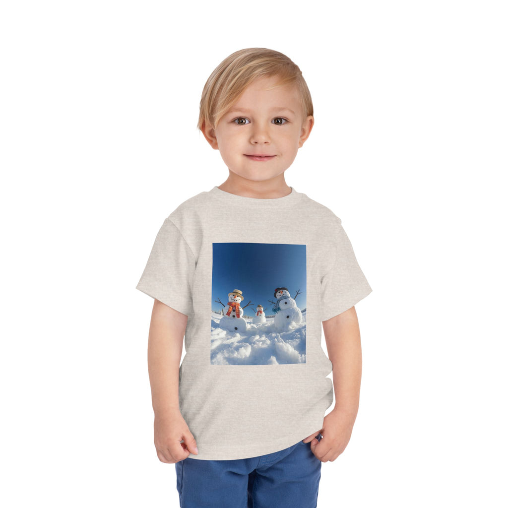 Festive Christmas Snowman Family Toddler Short Sleeve Tee