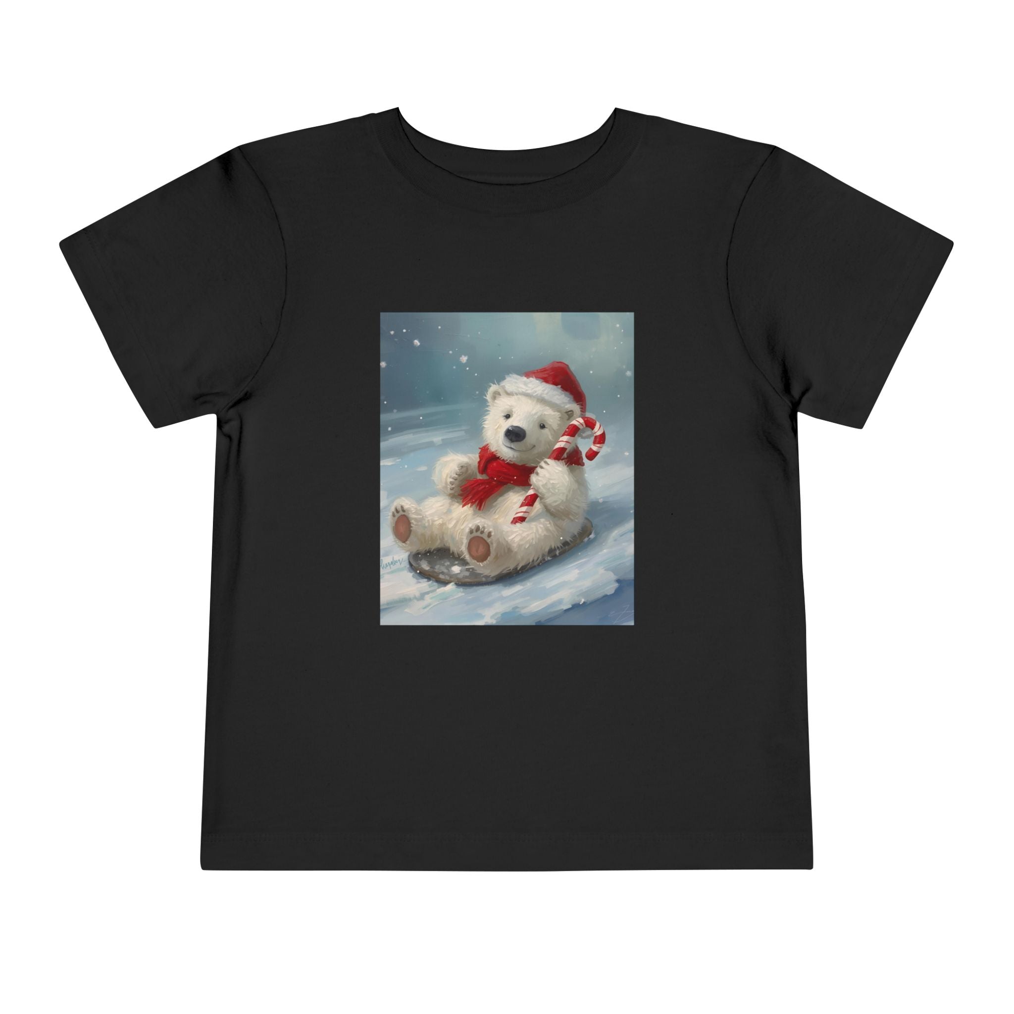 Cute Christmas Bear Toddler Short Sleeve Tee