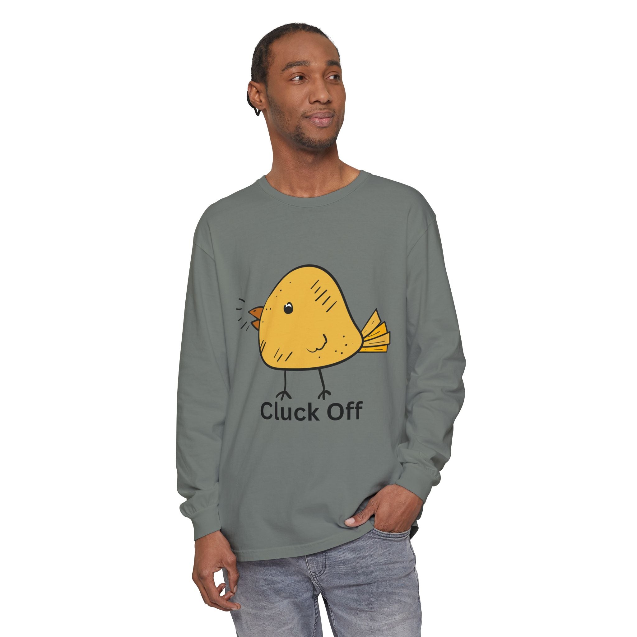 Cluck Off Unisex Garment-dyed Long Sleeve T-Shirt