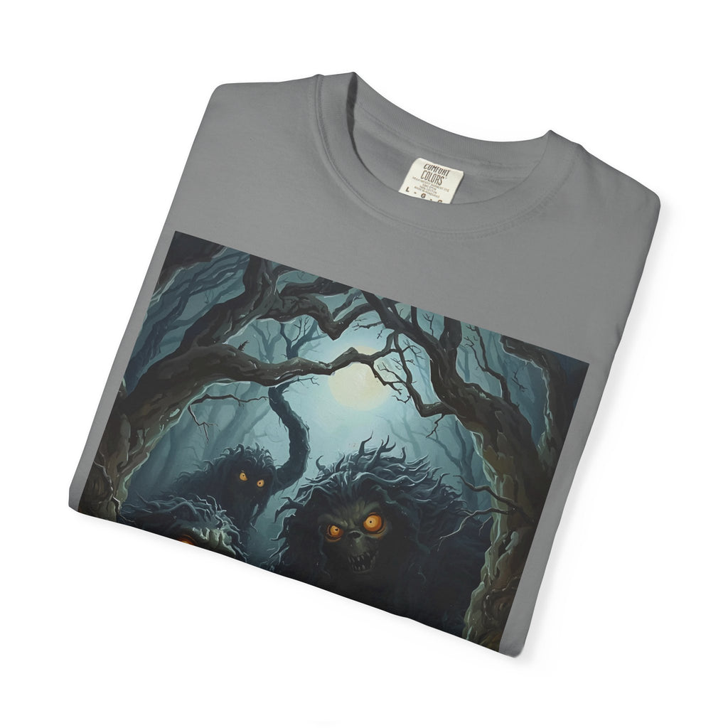 Spooky Mysterious Forest Graphic T-Shirt, Unisex Tee, Nature Lover Gift, Halloween Apparel, Unique Artwear