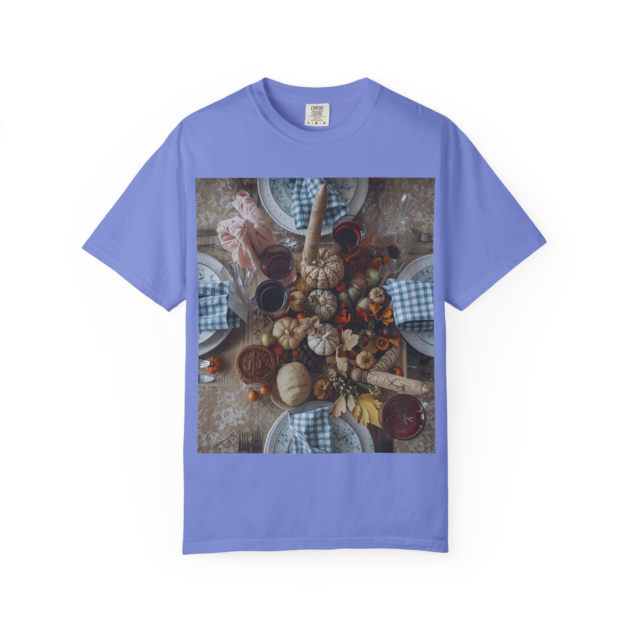 Rustic Gatherings Feast Unisex T-Shirt | Cozy Fall Apparel, Thanksgiving Casual Wear, Gift for Food Lovers, Unique Kitchen Decor, Autumn Gathering Tee