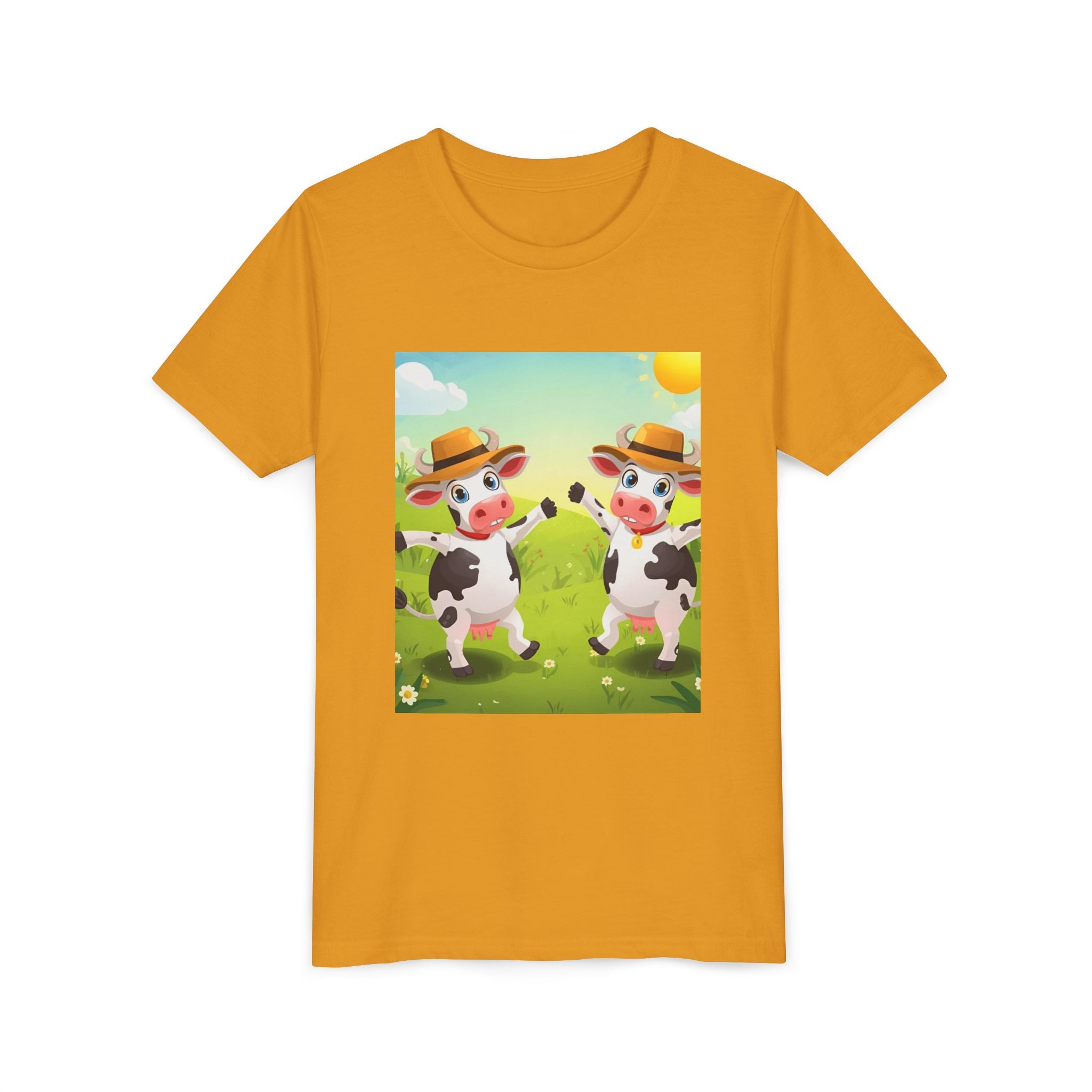 Cute Cow Fun Farm Youth Short Sleeve Tee