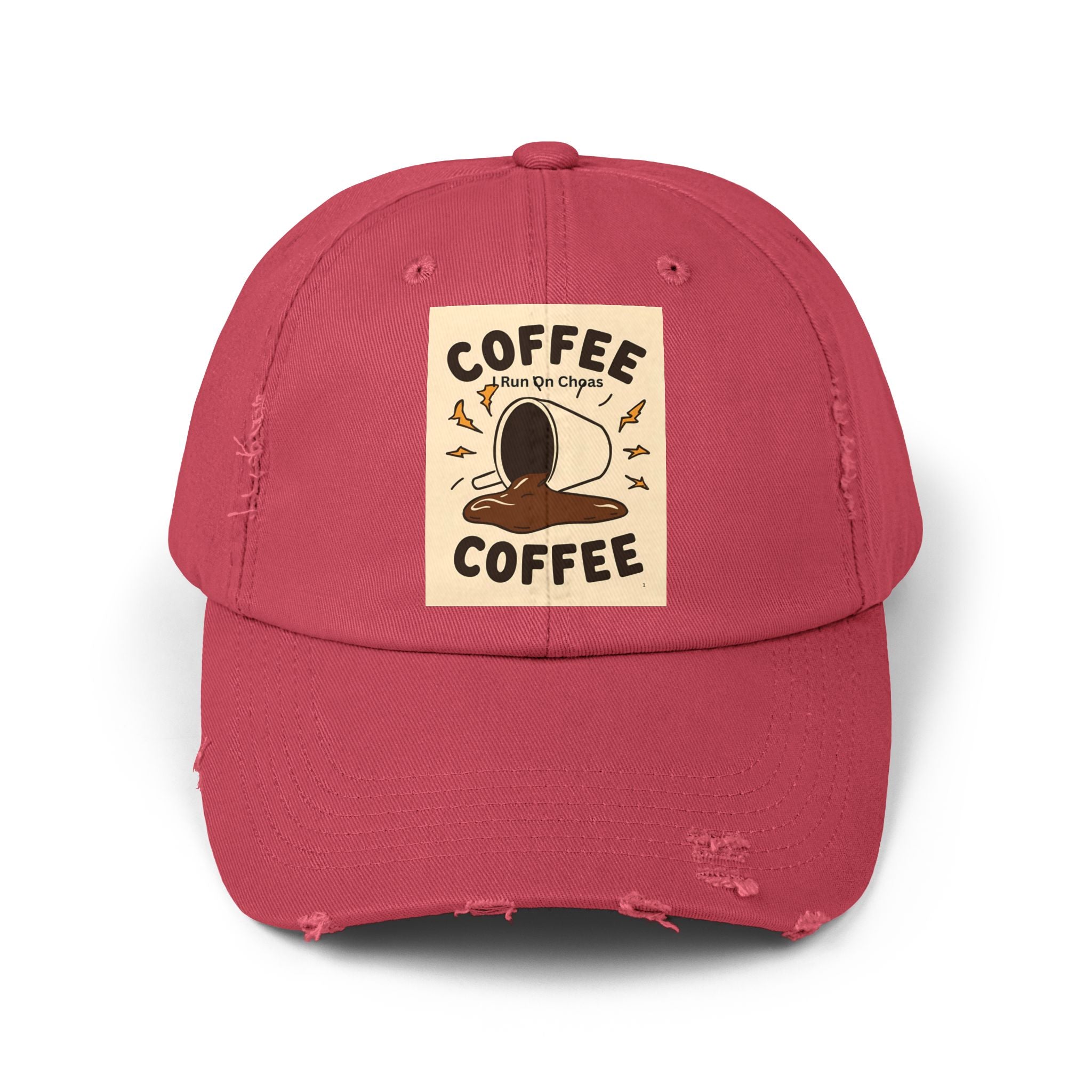 Coffee Coffee Unisex Distressed Cap