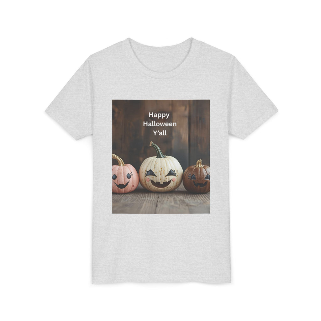 Happy Halloween Youth Tee, Kids Halloween Shirt, Pumpkin T-Shirt, Fall Festival Apparel, Trick or Treat Wear, Spooky Season Top