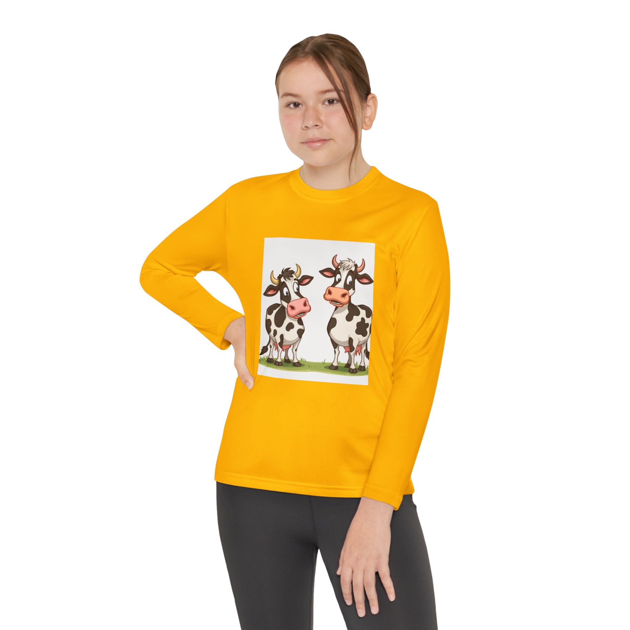 Cute Cows Youth Long Sleeve Competitor Tee