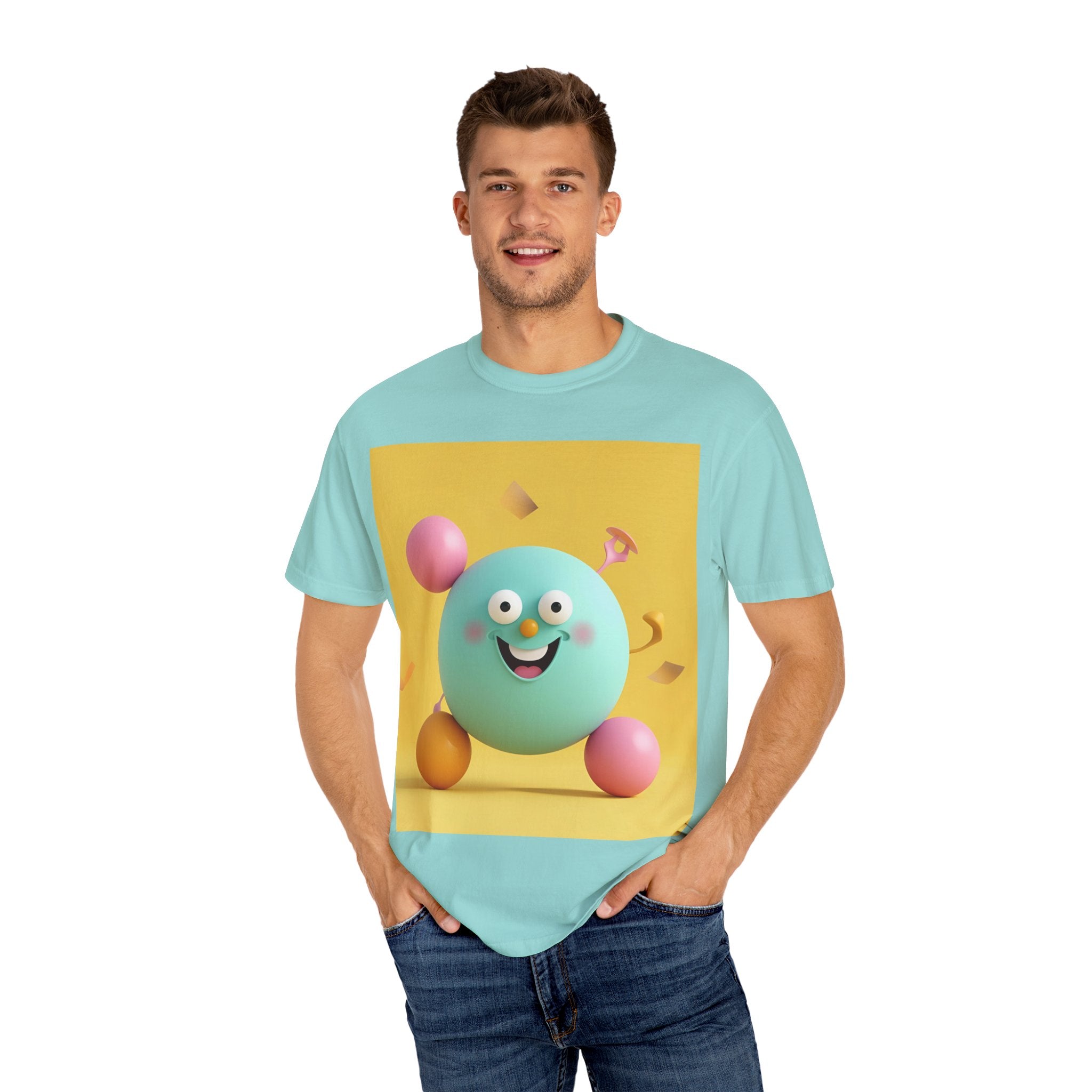 Playful Colorful Cartoon T-Shirt, Fun Graphic Tee, Summer Casual Wear, Gift for Kids and Adults, Birthday Party Outfit, Unique Design