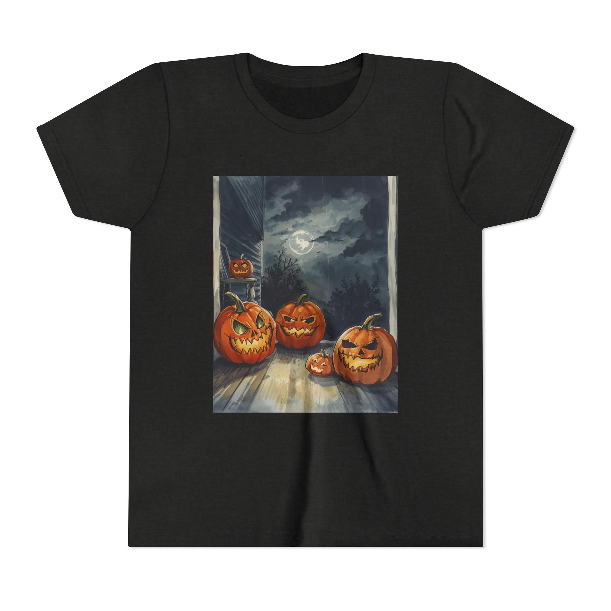 Halloween Pumpkin Scary Youth Short Sleeve Tee