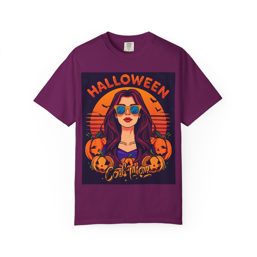Halloween Cool Mom T-Shirt, Unisex Garment-Dyed Tee, Spooky Season Apparel, Fall Fashion, Halloween Costume Shirt