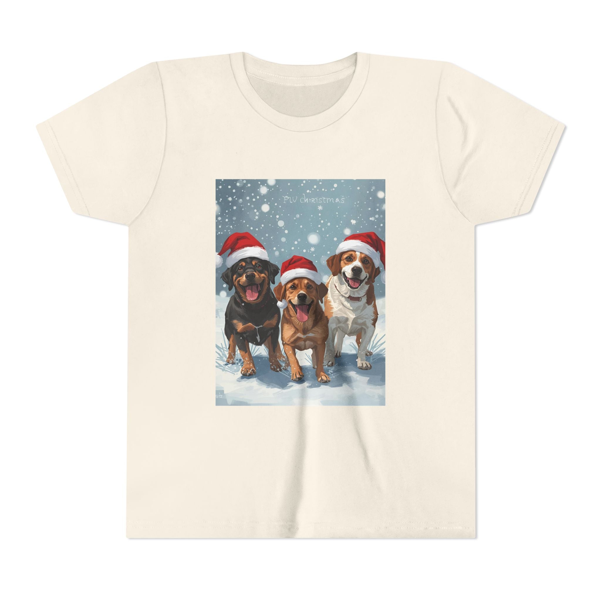 Cute Christmas Dogs Youth Short Sleeve Tee