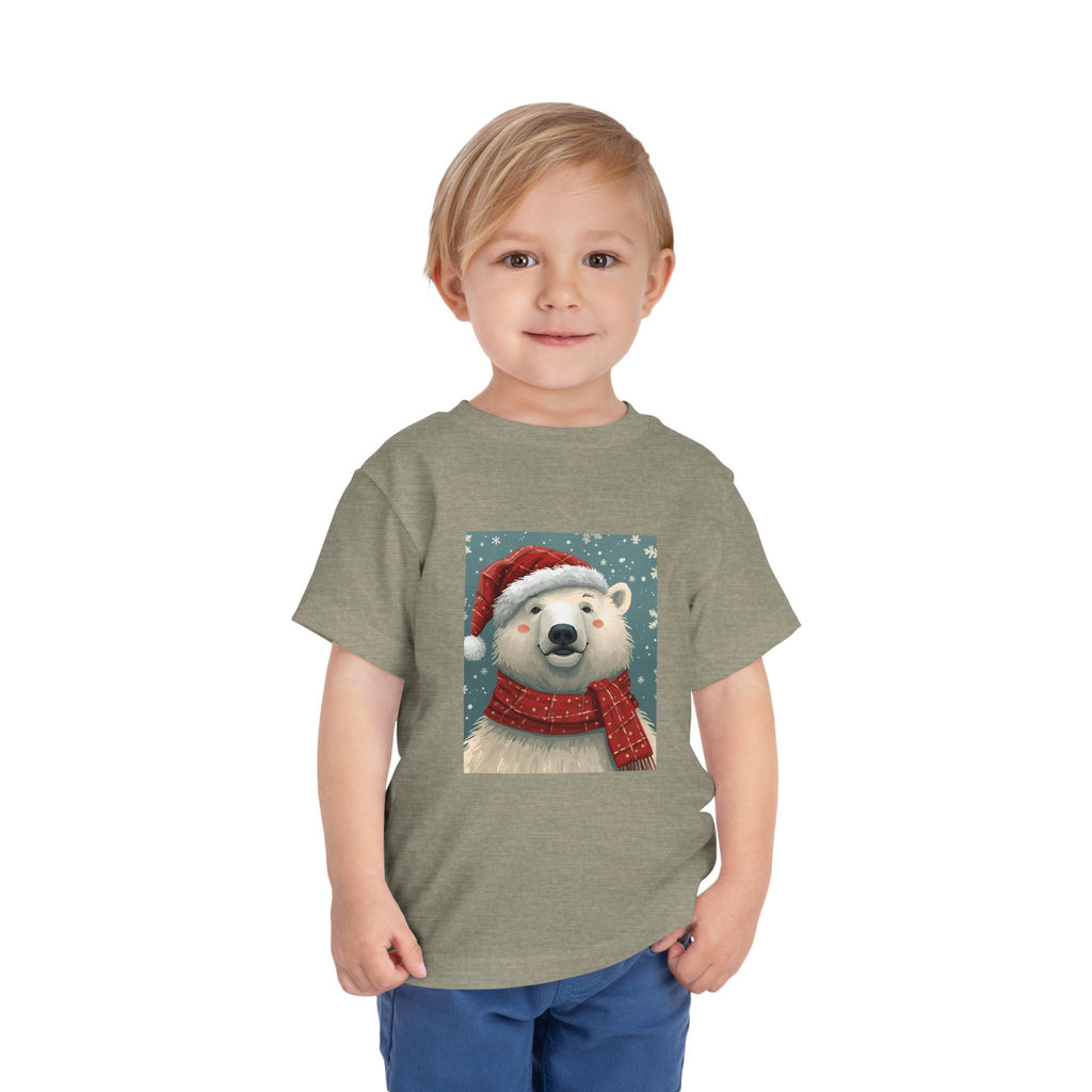 Adorable Holiday Polar Bear Toddler Tee, Christmas Gift, Cute Winter Shirt, Kids Fashion, Seasonal Apparel