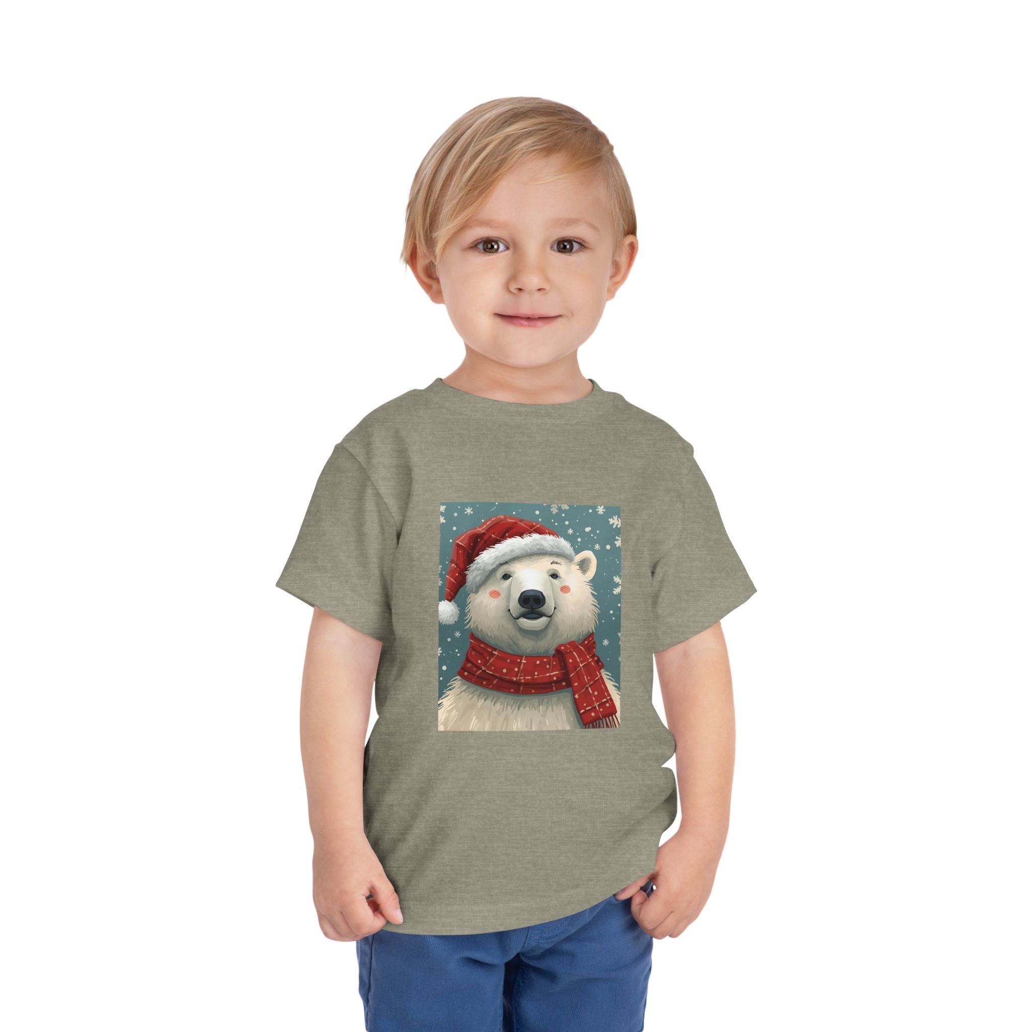 Adorable Holiday Polar Bear Toddler Tee, Christmas Gift, Cute Winter Shirt, Kids Fashion, Seasonal Apparel