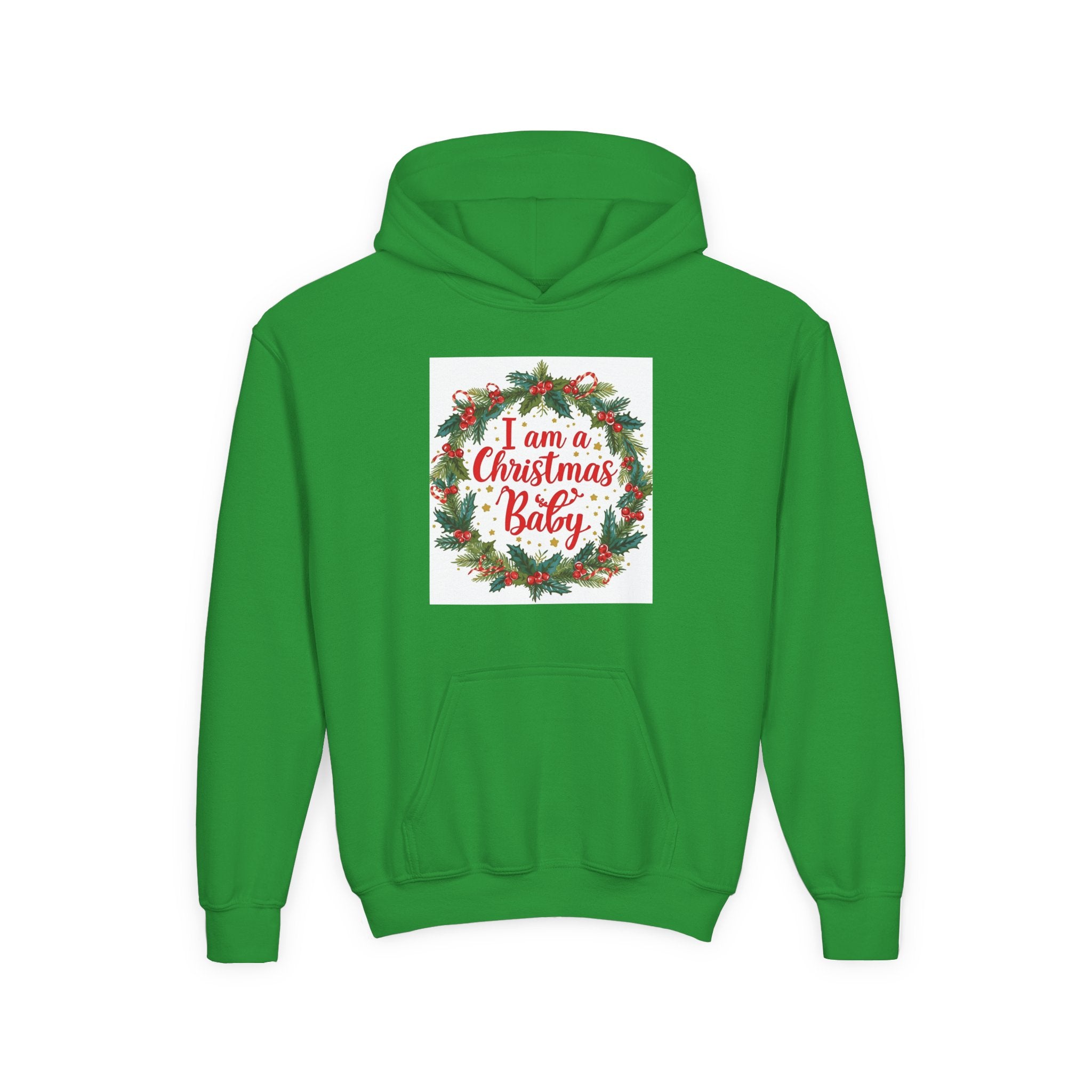 I Am A Christmas Baby Youth Heavy Blend Hooded Sweatshirt