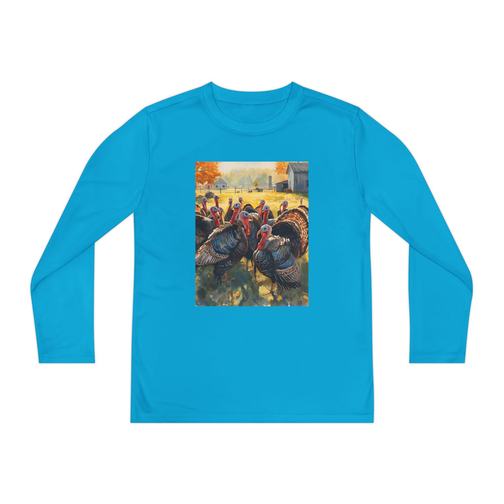 Thanksgiving Turkey Youth Long Sleeve Turkey Tee, Thanksgiving Shirt, Fall Outfit, Holiday Apparel, Kids Long Sleeve Top, Autumn Clothing